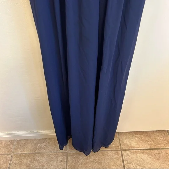 NWT BCBGeneration Navy Size 0 Full Length Dress Gown Formal Criss Cross Details - Picture 4 of 12